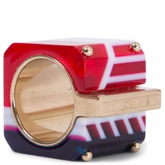 LOUIS VUITTON blue & red 2022 SORBET CUBE Ring