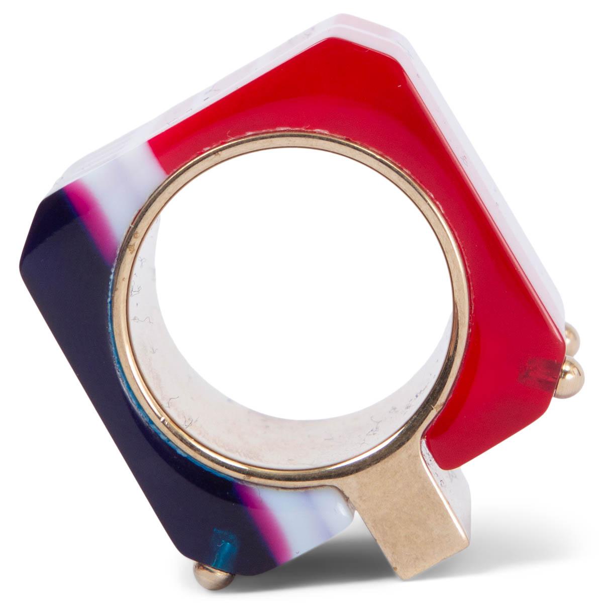 Women's LOUIS VUITTON blue & red 2022 SORBET CUBE Ring For Sale