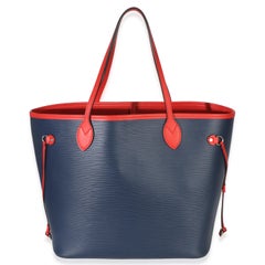Louis Vuitton Blue Red Epi Neverfull MM