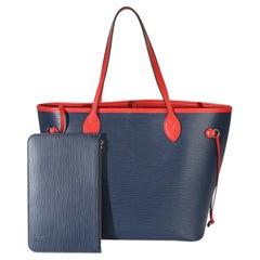 Louis Vuitton Blue Red Epi Neverfull MM
