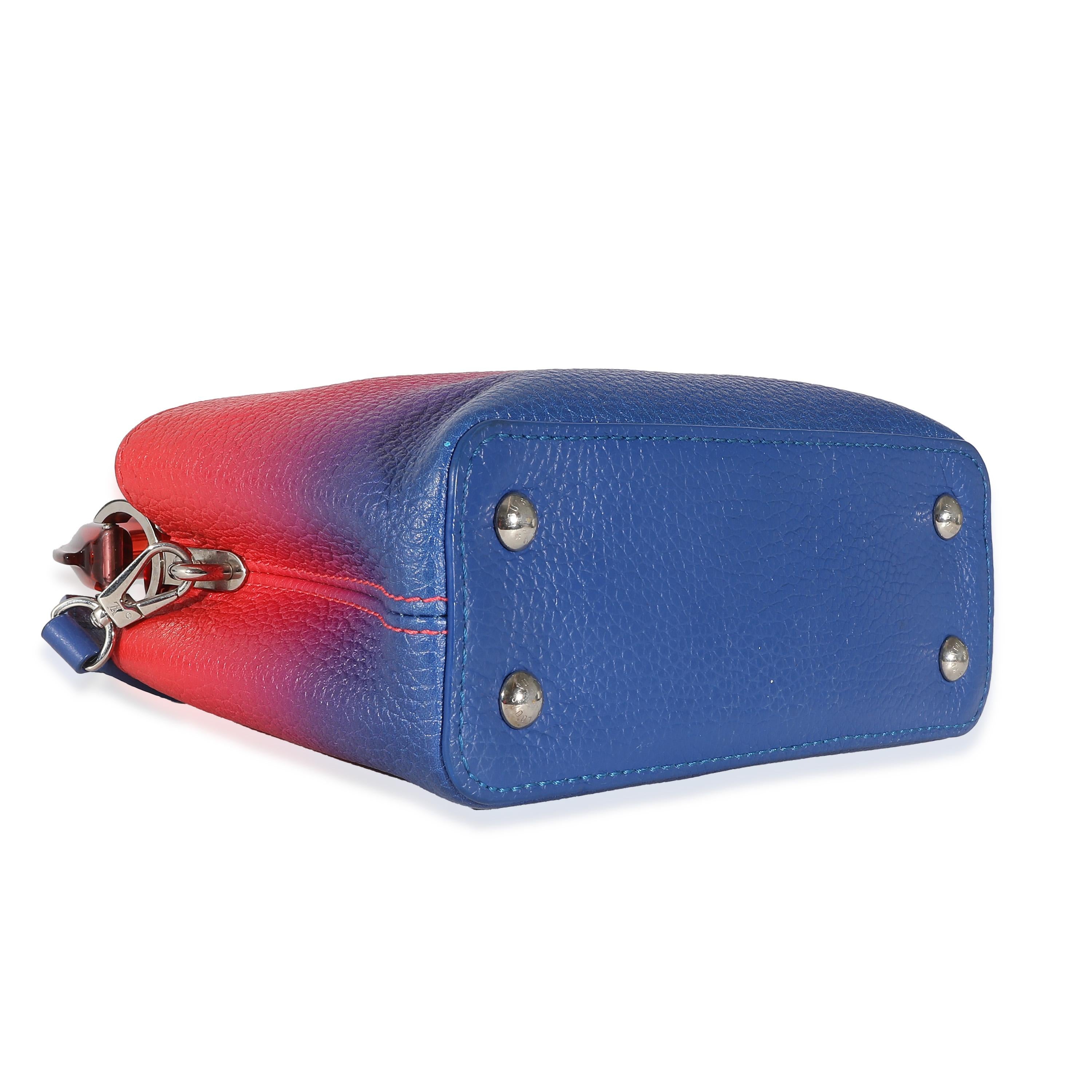 Louis Vuitton Blue Red Ombre Taurillon Mini Capucines For Sale 1