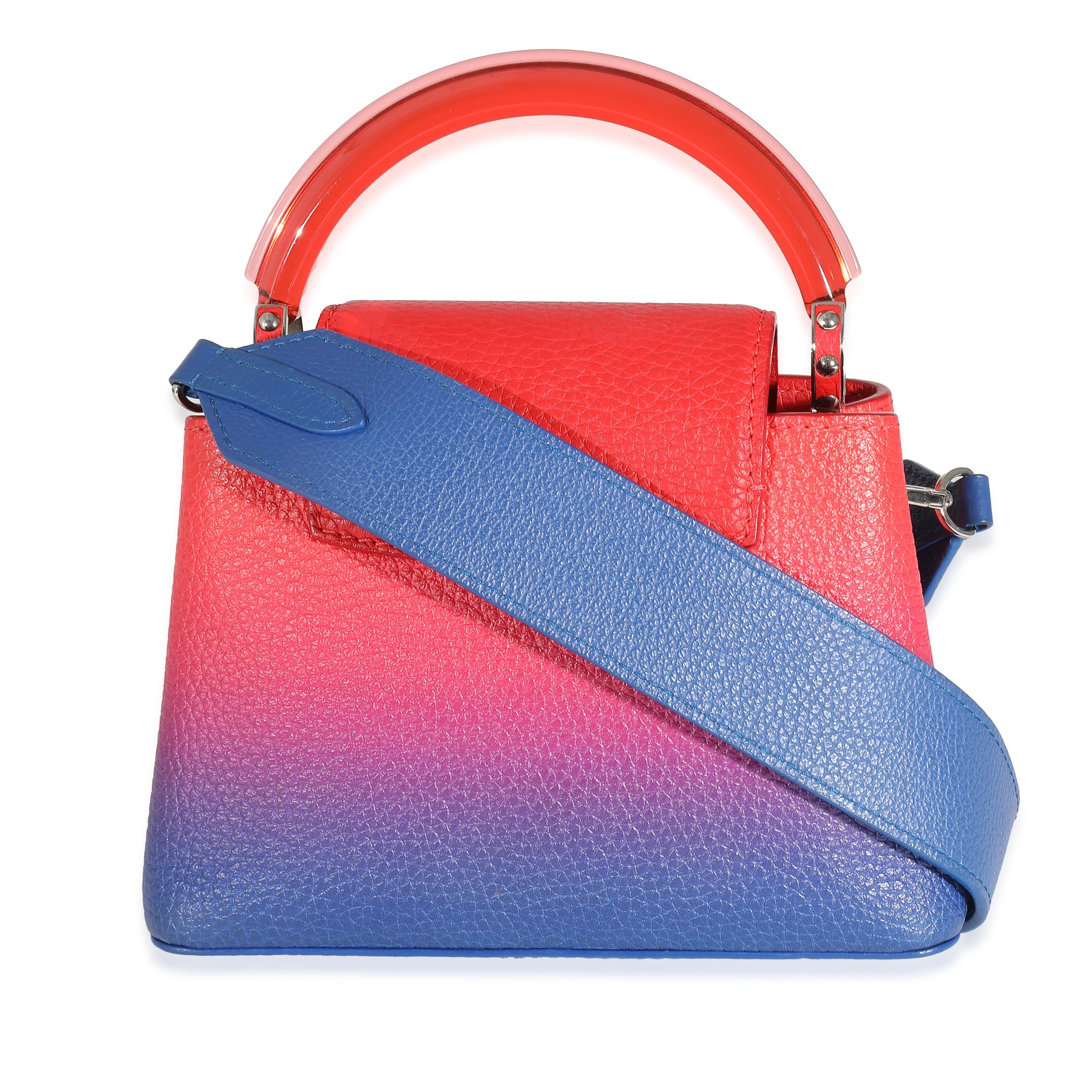 Louis Vuitton Blue Red Ombre Taurillon Mini Capucines For Sale 3