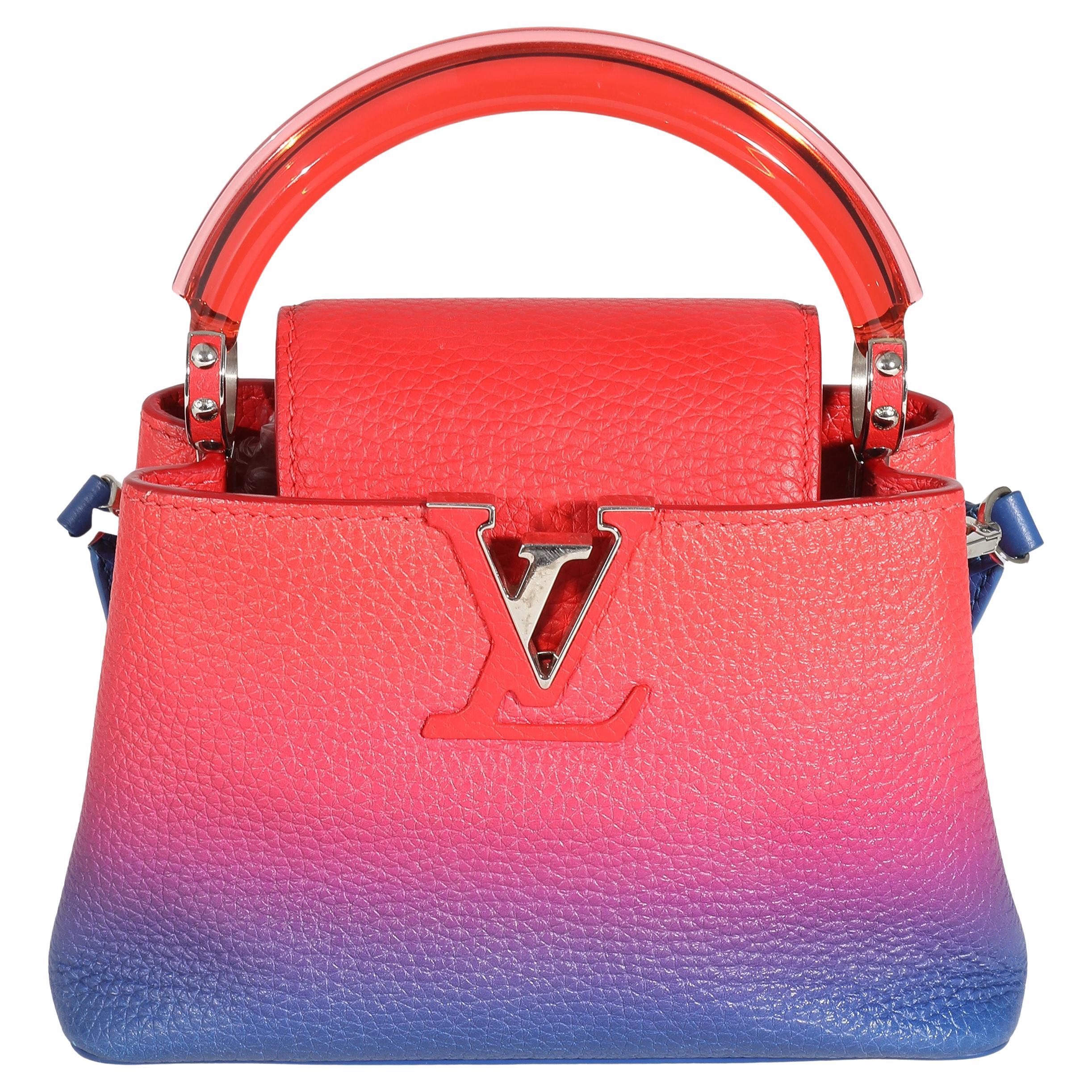 Louis Vuitton Blue Red Ombre Taurillon Mini Capucines For Sale