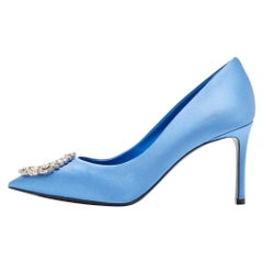 Louis Vuitton Blue Satin Madeleine Pumps Size 37