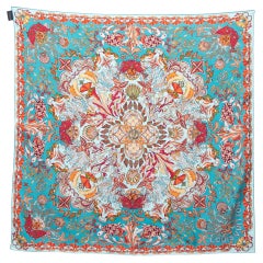 Quadratischer Seidenschal mit blauem Meer der Liebe-Druck von Louis Vuitton