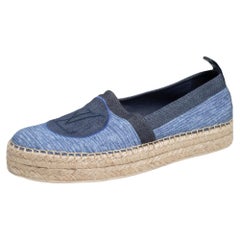 Blaue Schuh-Denim-Postcard Espadrilles von Louis Vuitton Größe 41
