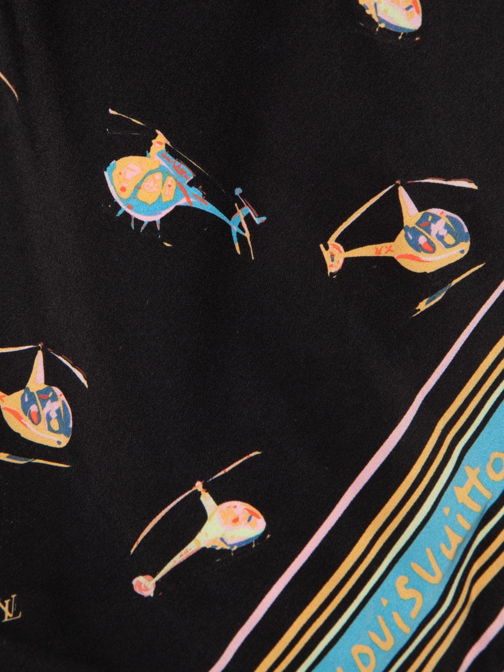 Women's Louis Vuitton Blue Silk Helicopter Scarf