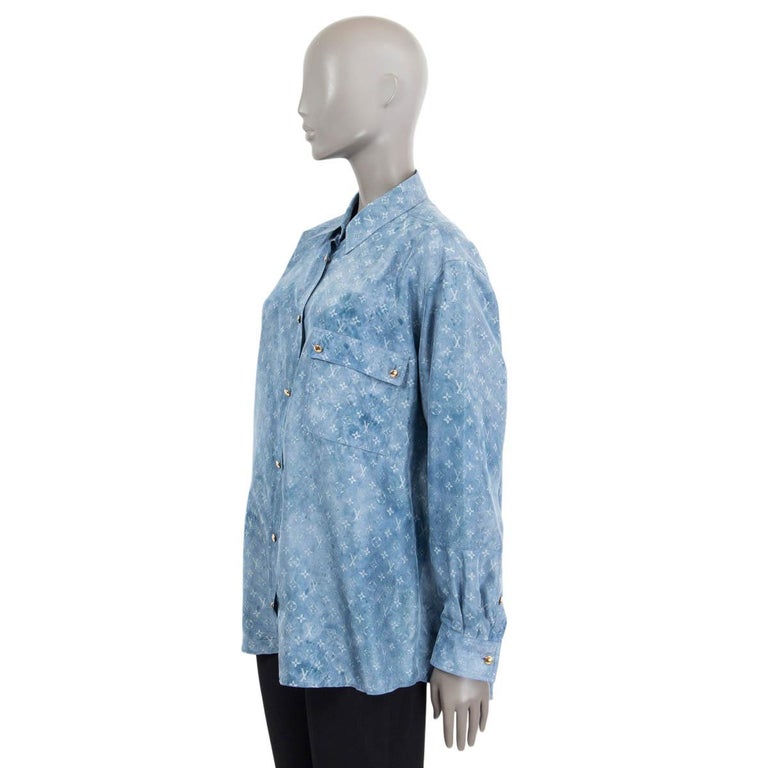 Louis Vuitton Silk Shirt, Blue, M