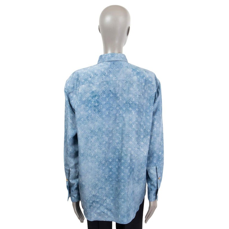 Louis Vuitton Silk Shirt, Blue, M
