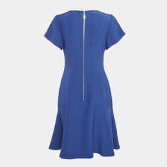 Louis Vuitton Blue Silk V-Neck Panelled Short Dress M