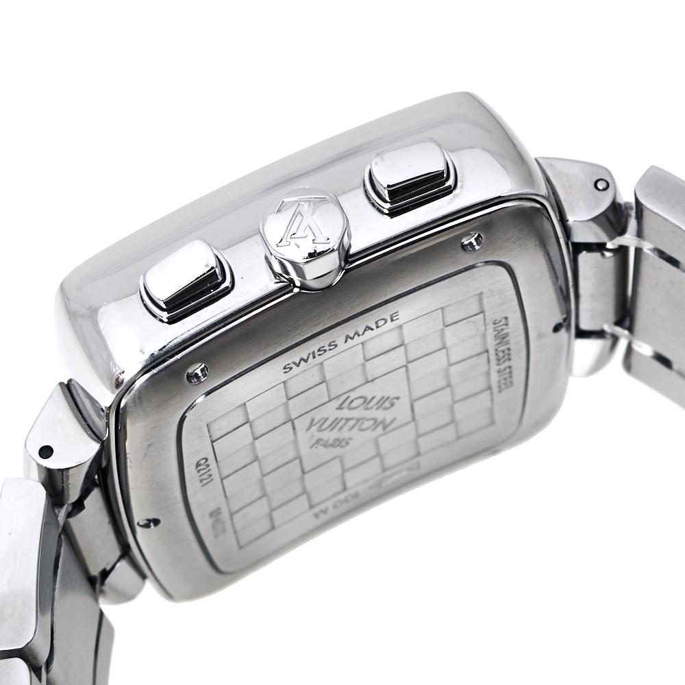 Louis Vuitton Blue Stainless Steel Speedy Q2121 Men's Wristwatch 40 mm In Good Condition In Dubai, Al Qouz 2