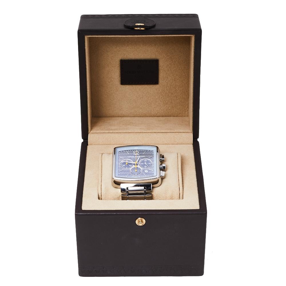 Louis Vuitton Blue Stainless Steel Speedy Q2121 Men's Wristwatch 40 mm 1