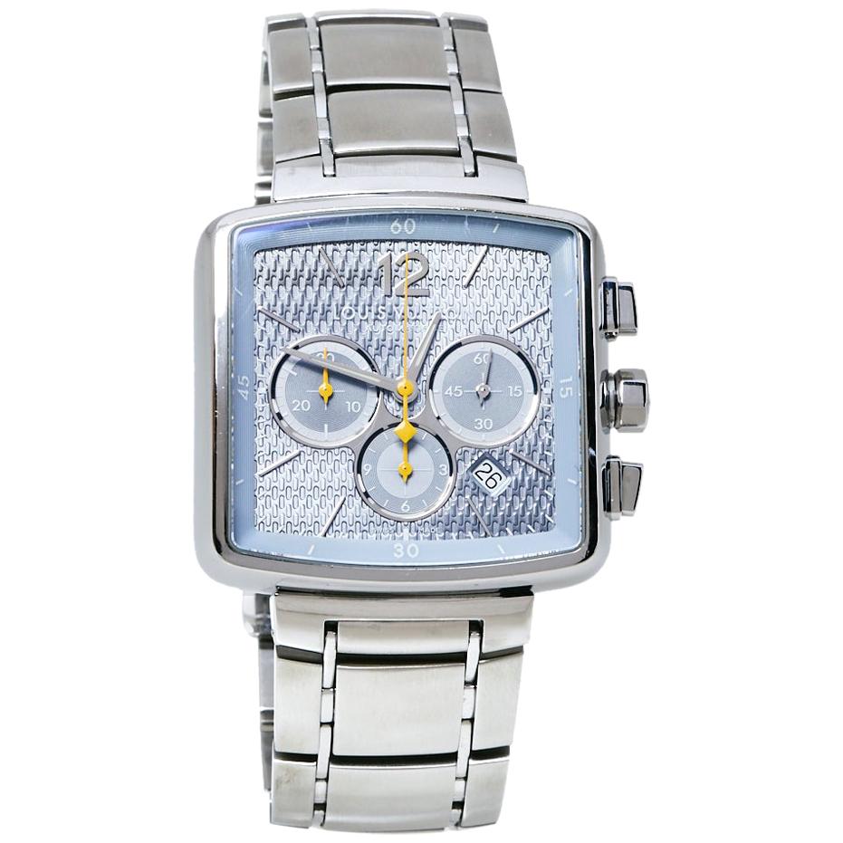 Louis Vuitton Blue Stainless Steel Speedy Q2121 Men's Wristwatch 40 mm