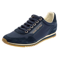 LOUIS VUITTON sneakers SHOES 11 45 IN BLUE CANVAS & SUEDE SNEAKERS