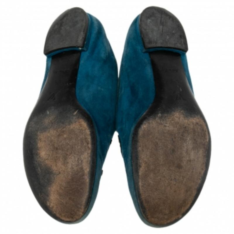 Louis Vuitton Blue Suede Love  Slip On Loafers Size 37.5 In Fair Condition In Dubai, Al Qouz 2