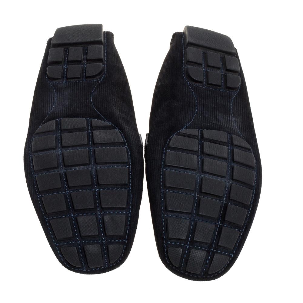 Men's Louis Vuitton Blue Suede Monte Carlo Loafers Size 46