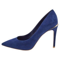 Louis Vuitton Blue Suede Pointed Toe Pumps Size 40