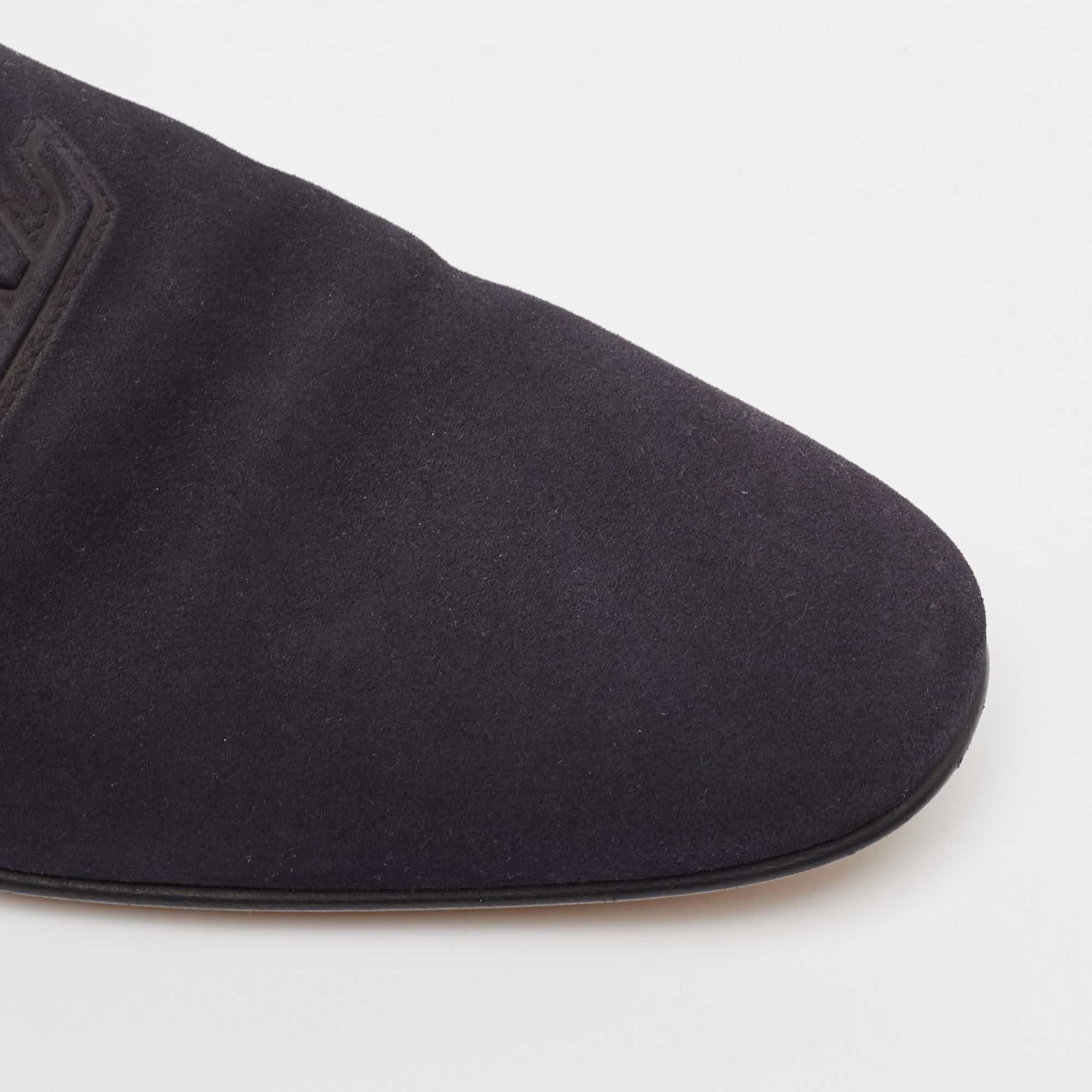 Louis Vuitton - Mocassins en daim bleu, taille 40,5 en vente 2