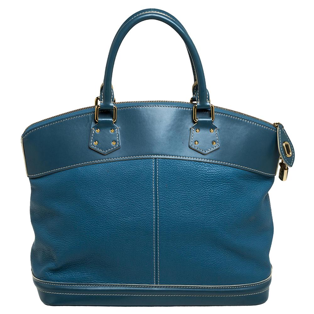 Women's Louis Vuitton Blue Suhali Leather Lockit MM Bag