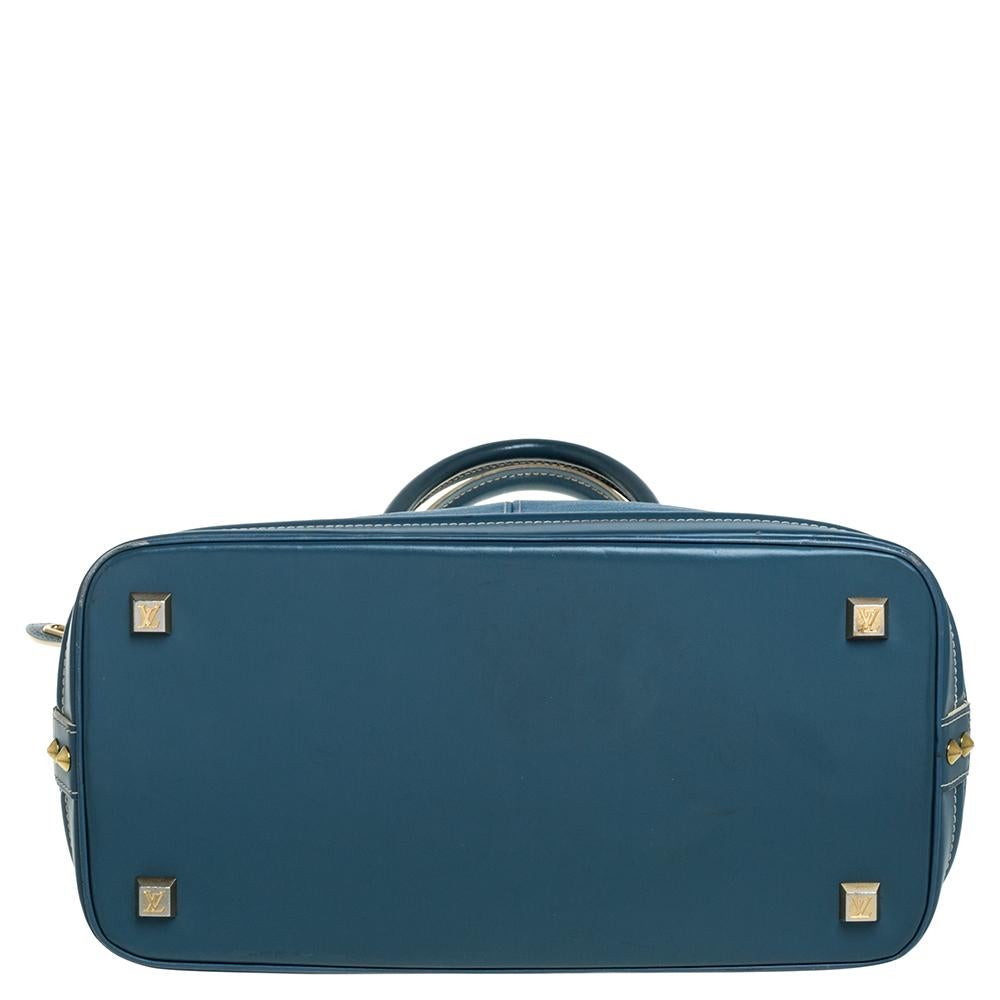Louis Vuitton Blue Suhali Leather Lockit MM Bag 1