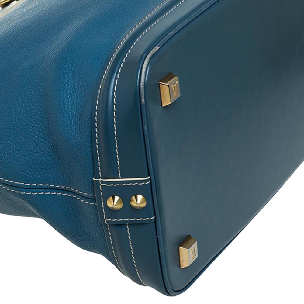 Louis Vuitton Blue Suhali Leather Lockit MM Bag 2