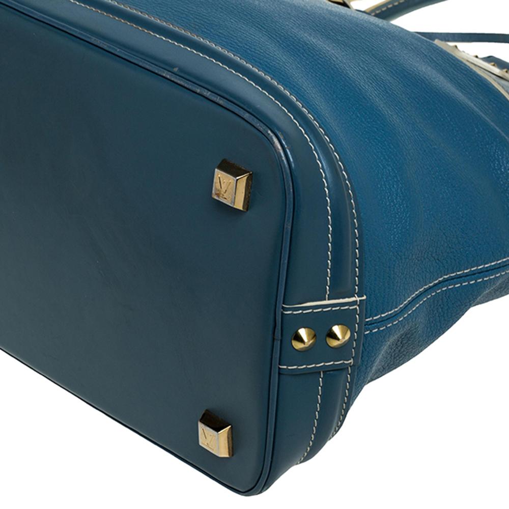 Louis Vuitton Blue Suhali Leather Lockit MM Bag 3