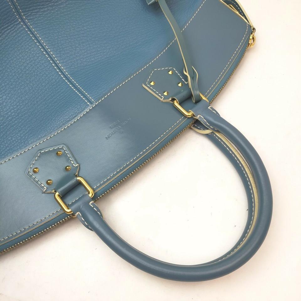 Louis Vuitton Blue Suhali Leather Lockit MM Satchel Bag 863033
