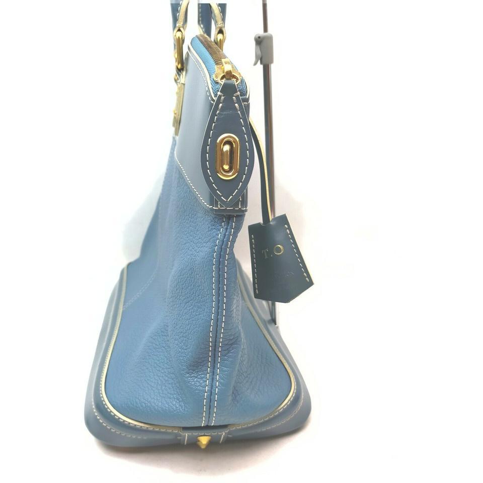 Louis Vuitton Blue Suhali Leather Lockit MM Satchel Bag 863033 3