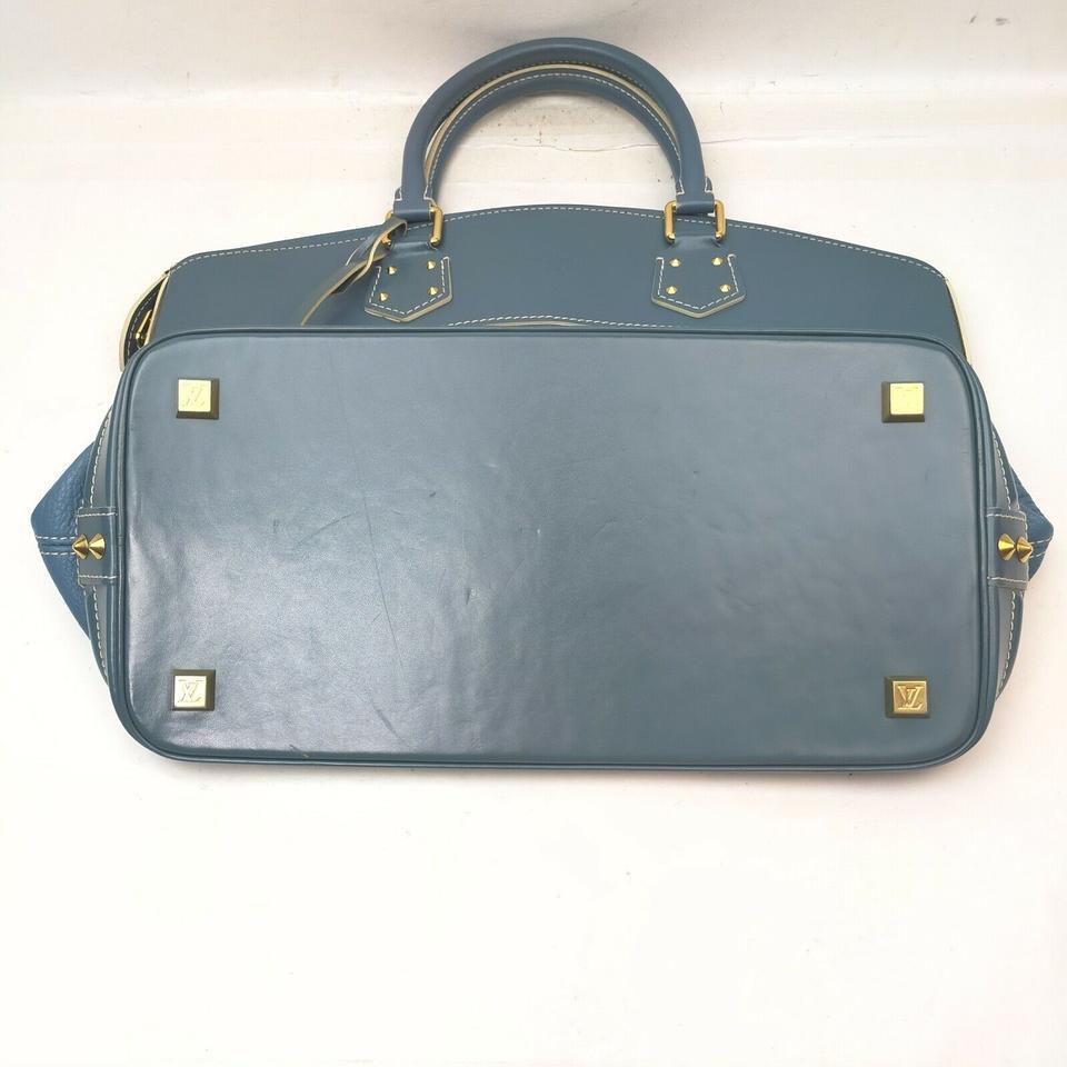 Louis Vuitton Blue Suhali Leather Lockit MM Satchel Bag 863033 4