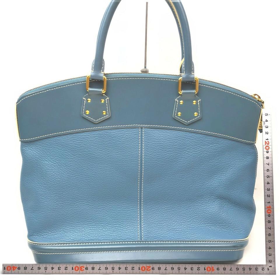 Louis Vuitton Blue Suhali Leather Lockit MM Satchel Bag 863033 5