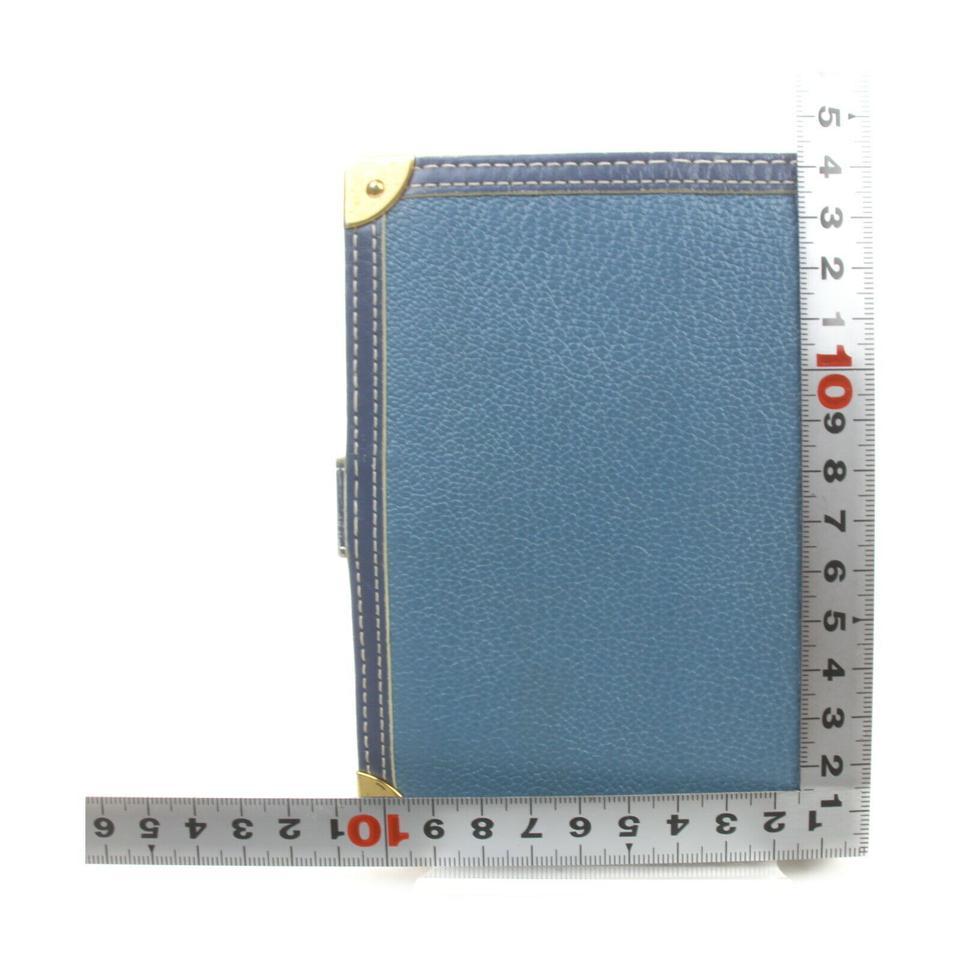 Louis Vuitton Blue Suhali Leather Small Ring Agenda PM Diary Cover  863363 For Sale 4