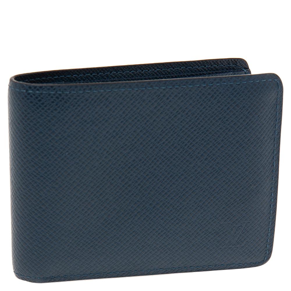 Louis Vuitton Blue Taiga Leather Multiple Wallet 5