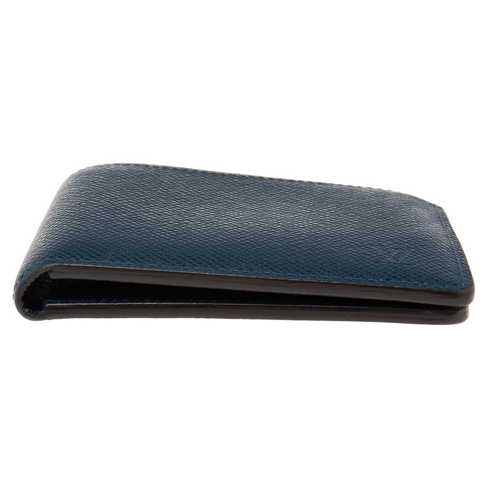 Women's Louis Vuitton Blue Taiga Leather Multiple Wallet