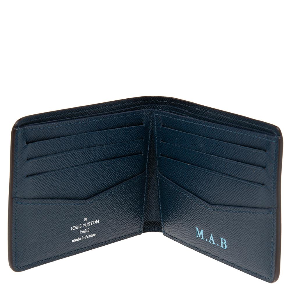Louis Vuitton Blue Taiga Leather Multiple Wallet 4