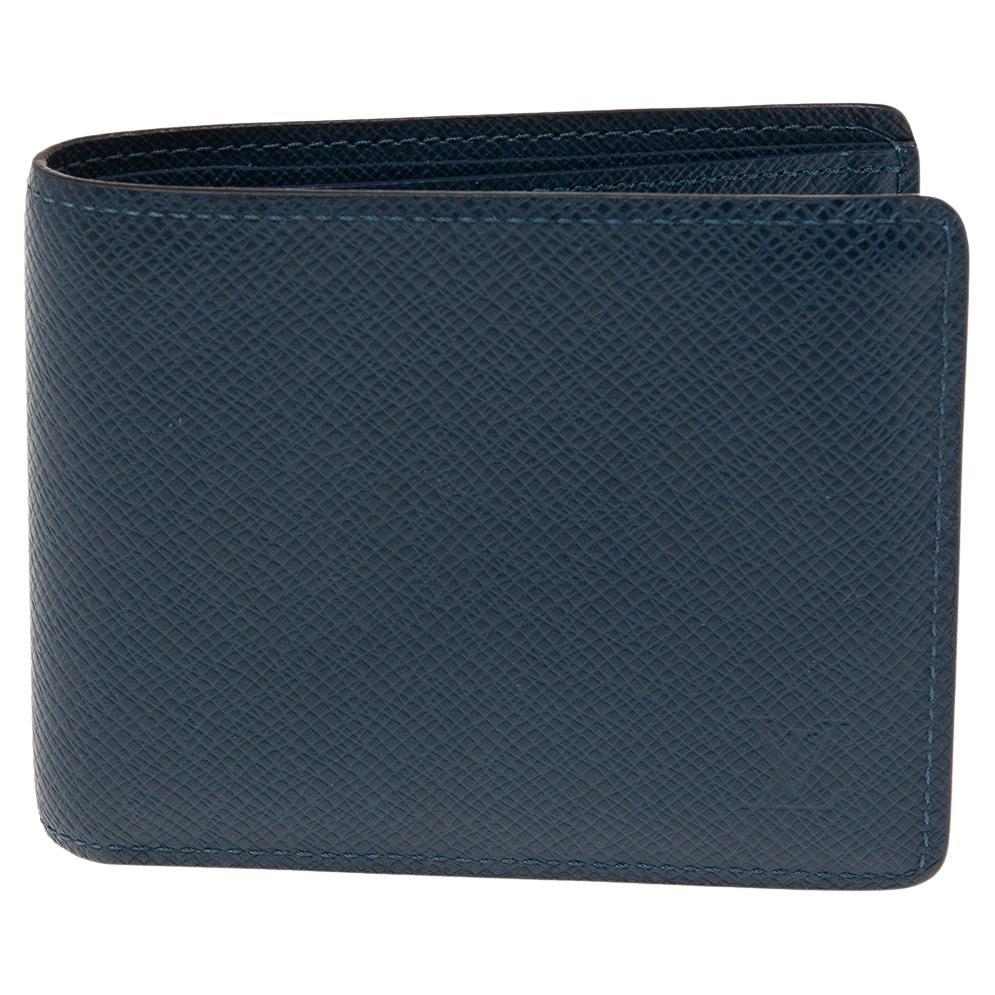 Louis Vuitton Blue Taiga Leather Multiple Wallet