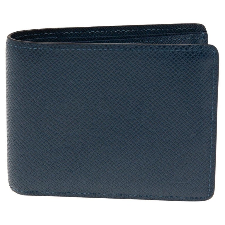 Louis Vuitton Multiple Wallet Blue Minuit Red Erable Taiga