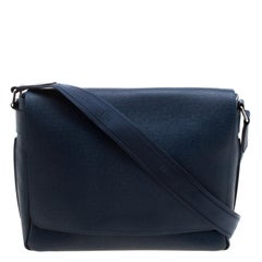 Louis Vuitton Blue Taiga Leather Roman MM Bag