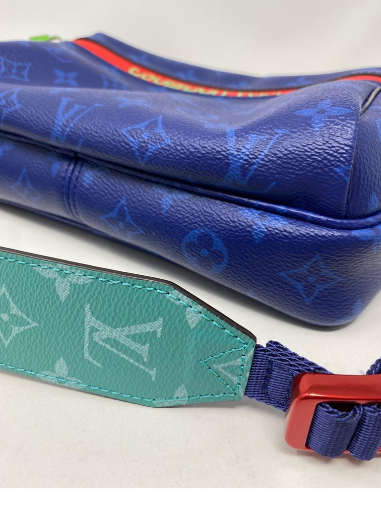 Louis Vuitton Blue Taigarama Monogram Outdoor Bag at 1stDibs