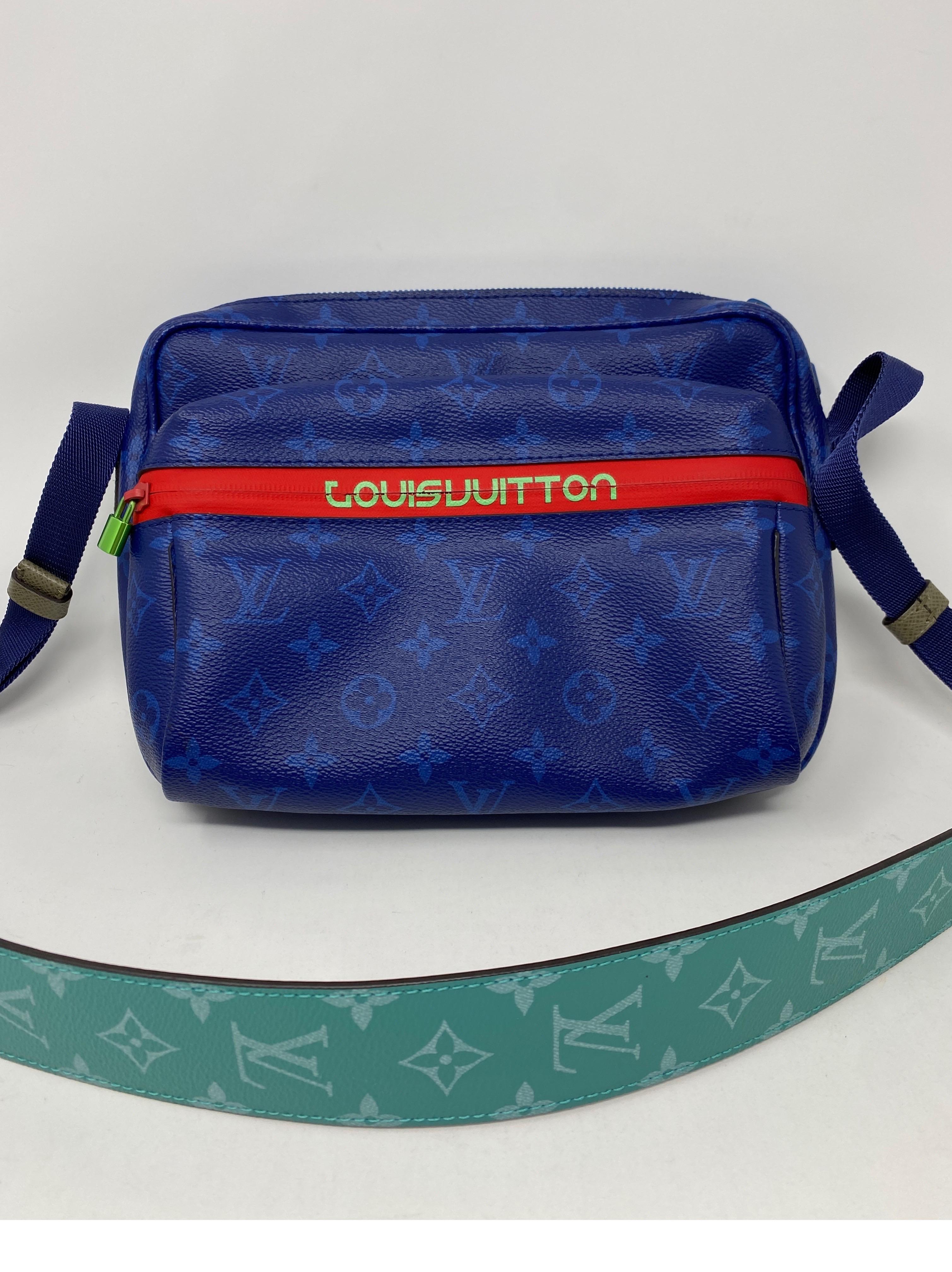Women's or Men's Louis Vuitton Blue Taigarama Monogram Outdoor Bag
