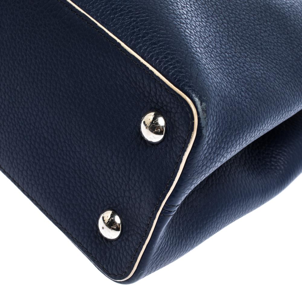 Louis Vuitton Blue Taurillon Leather Capucines PM Bag 5