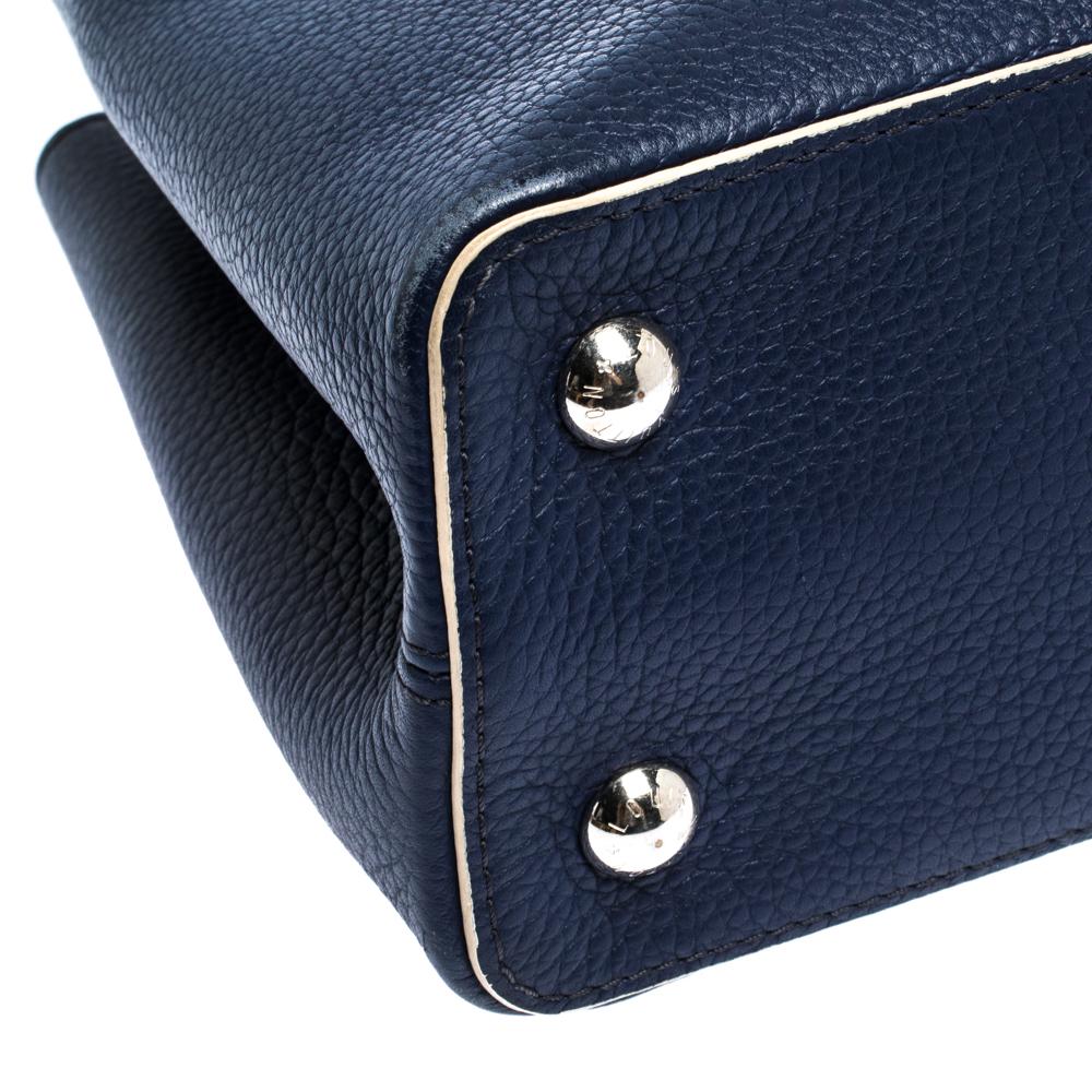 Louis Vuitton Blue Taurillon Leather Capucines PM Bag 6