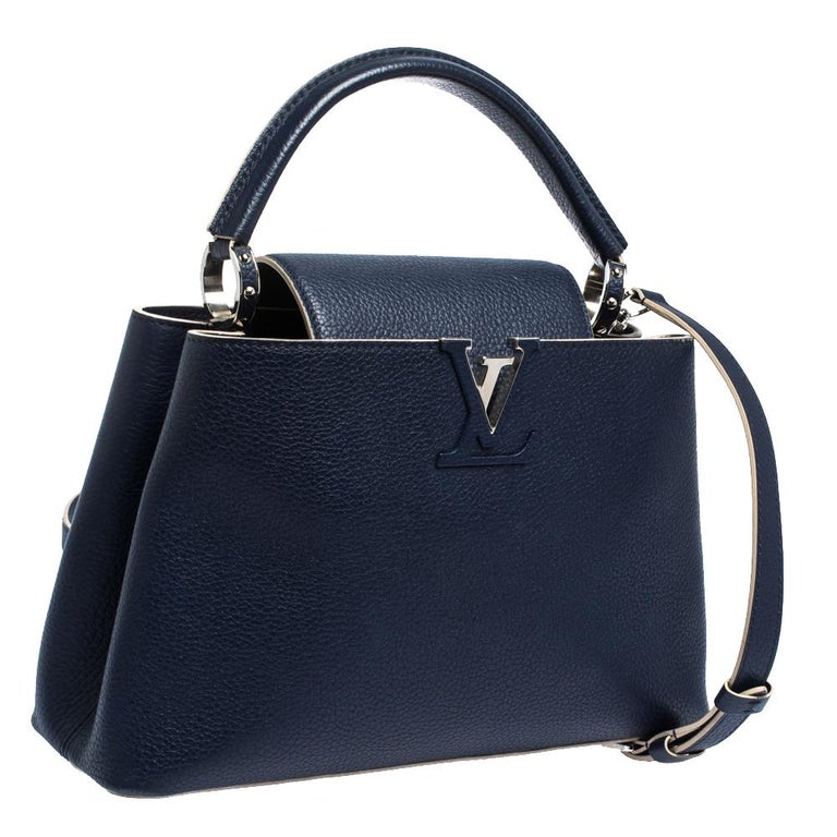 Louis Vuitton Blue Taurillon Leather Capucines PM Bag at 1stDibs