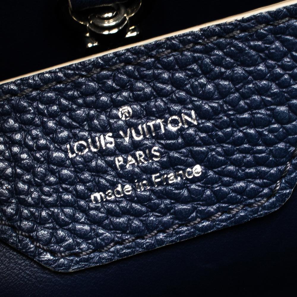 Louis Vuitton Blue Taurillon Leather Capucines PM Bag 4