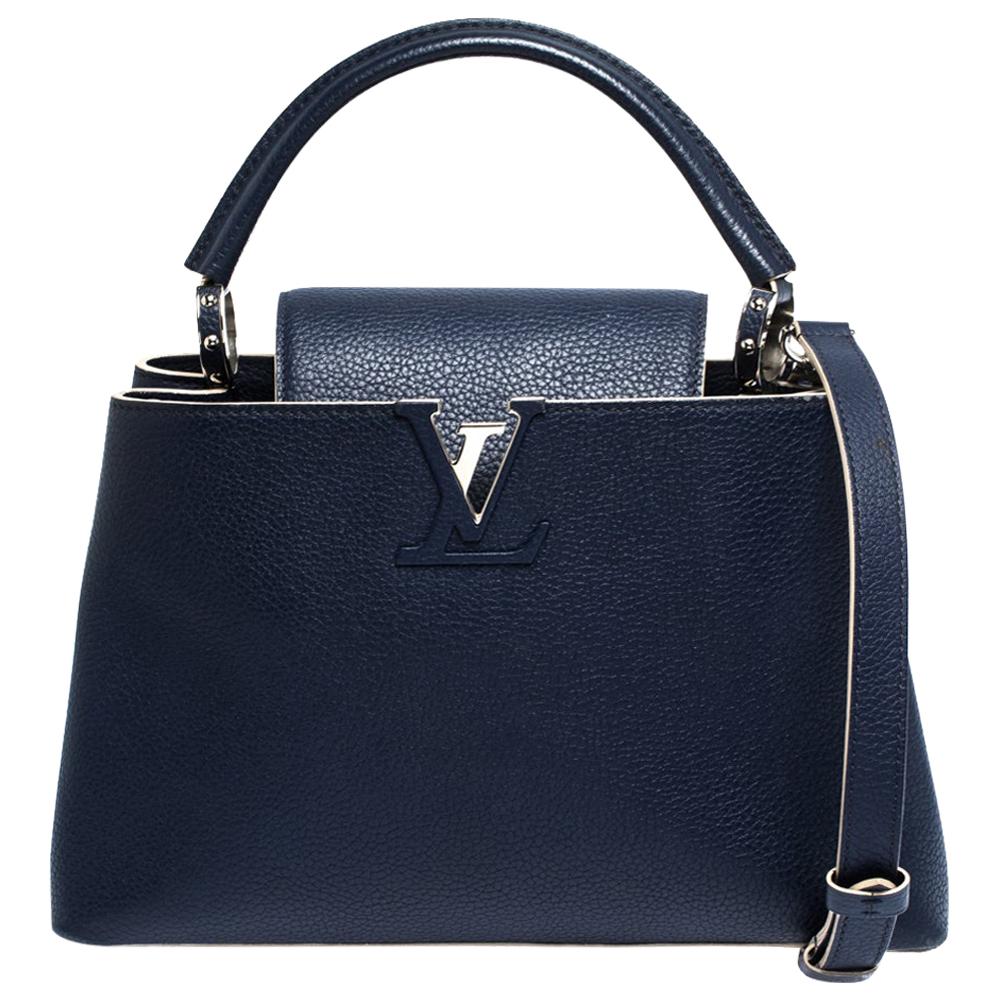 Louis Vuitton Blue Taurillon Leather Capucines PM Bag