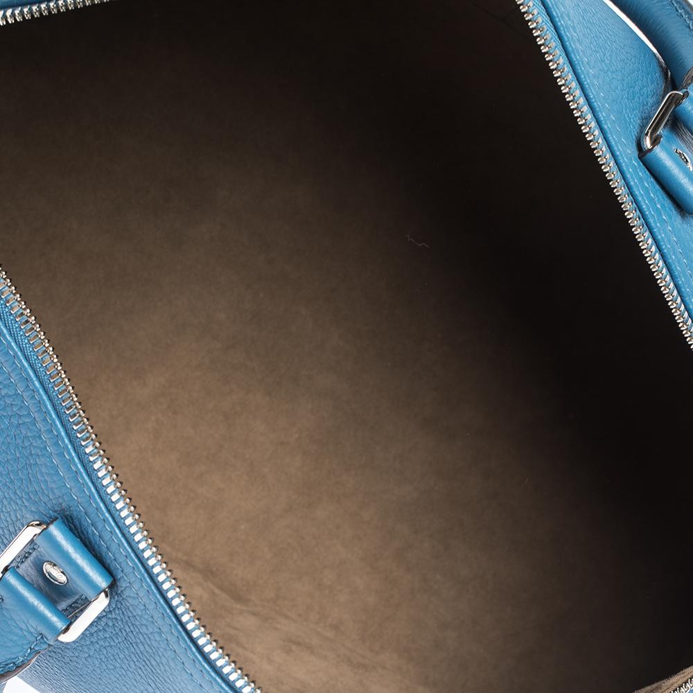 Louis Vuitton Blau Taurillon Leder Keepall Bandouliere 45 3