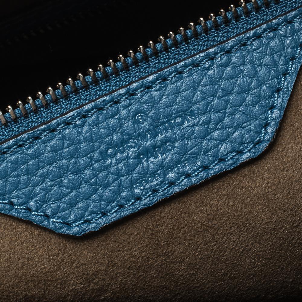 Louis Vuitton Blau Taurillon Leder Keepall Bandouliere 45 4