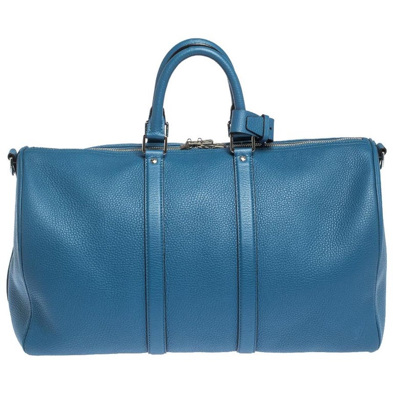Louis Vuitton Blue Taurillon Leather Keepall Bandouliere 45 at 1stDibs ...
