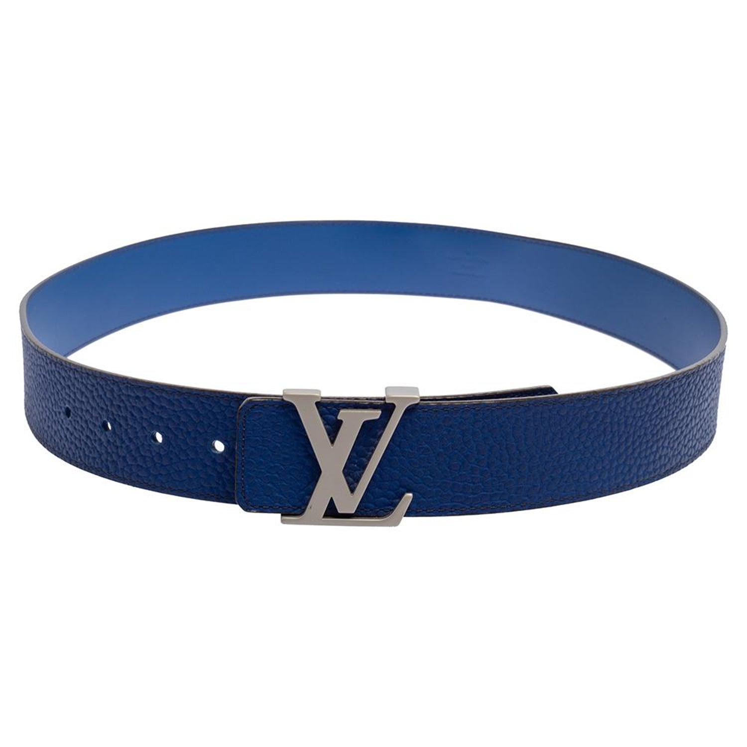 sæt slå århundrede Louis Vuitton Blue Taurillon Leather LV Initiales Belt 90 CM at 1stDibs