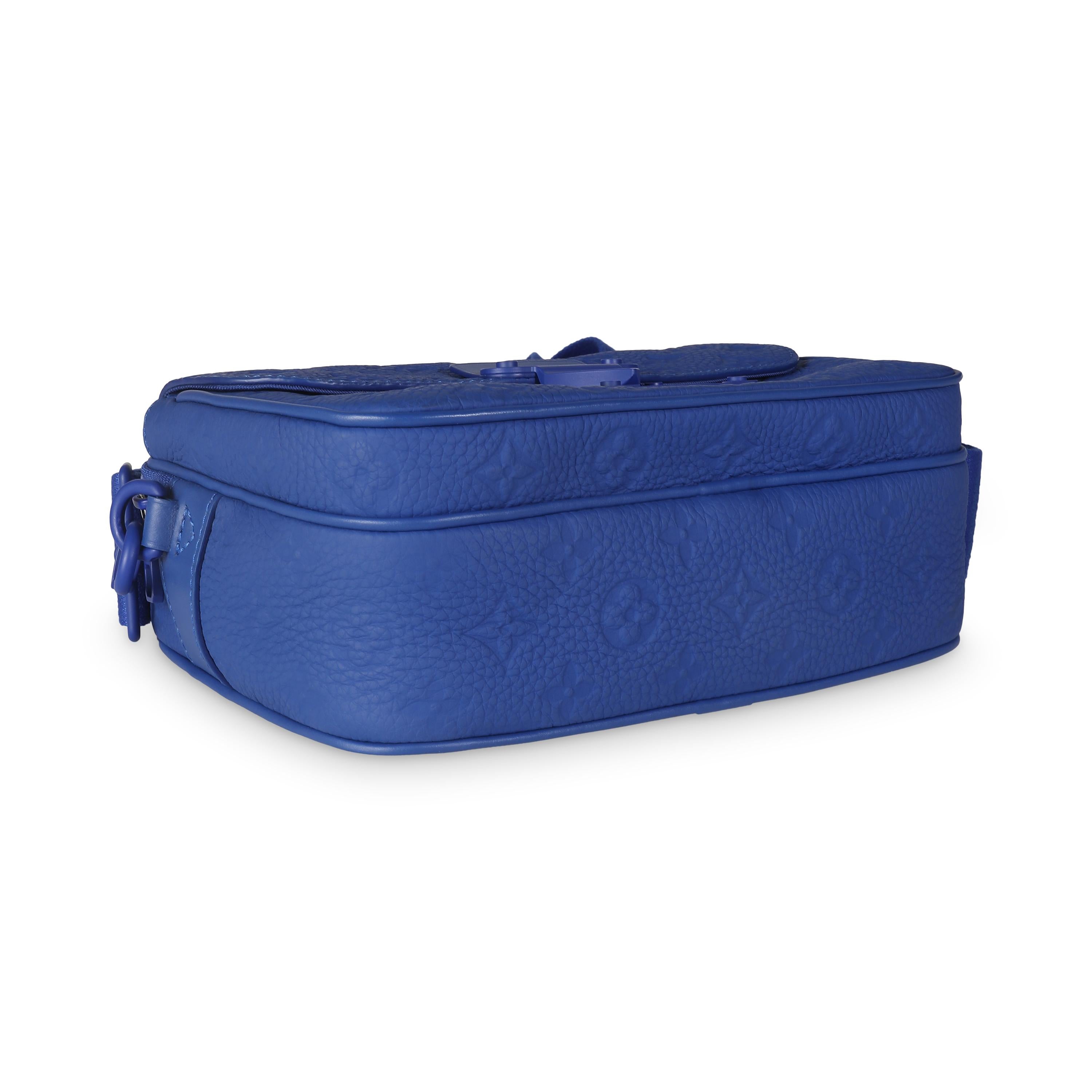 Mensajero Louis Vuitton Azul Taurillon Monograma S Lock en venta 3