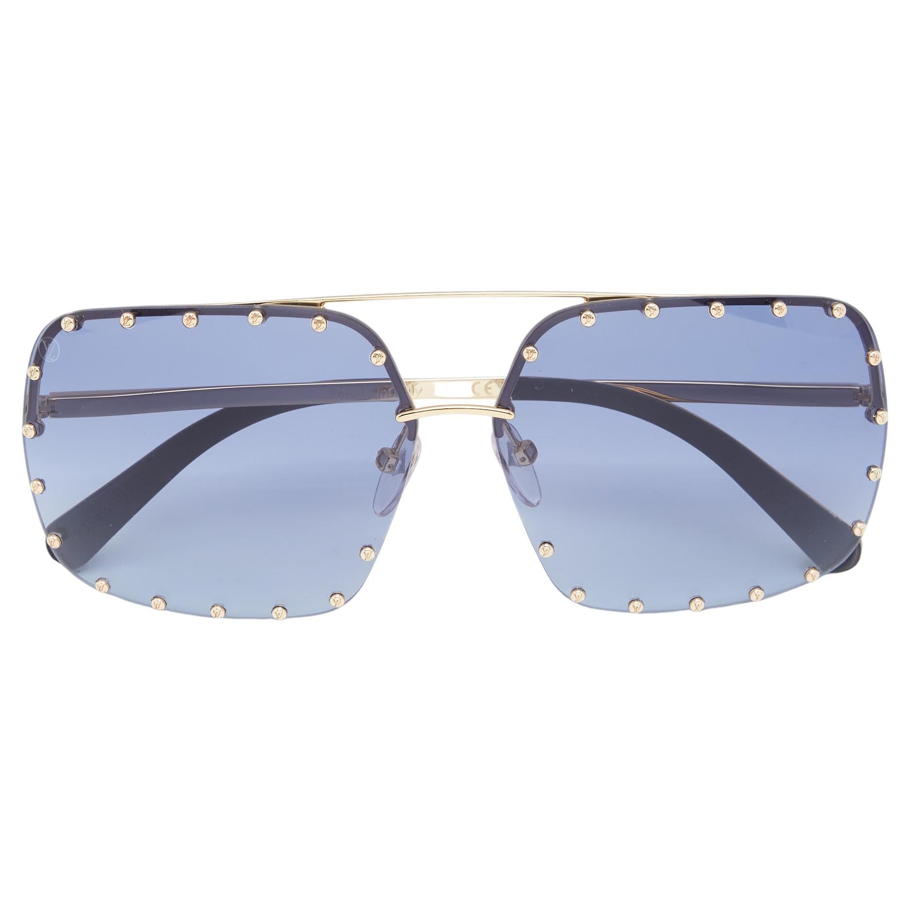 Pre-owned Louis Vuitton Lv Rise Square Sunglasses Clear/blue